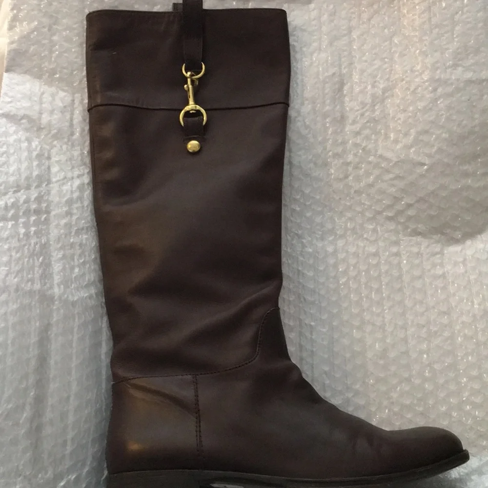 Coach Brown leather knee-high boots 9 1/2 - Picture 2 of 8